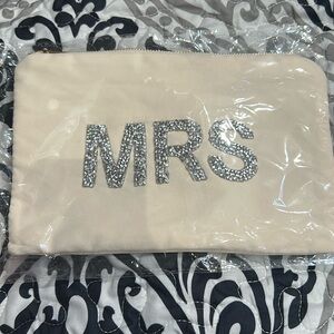 Mrs cosmetic bag that is brand new with a zipper and rhinestones